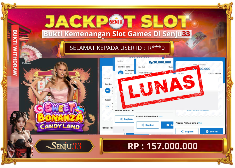 🎰 SENJU33 JACKPOT SLOT Rp. 157.000.000 LUNAS 🎉