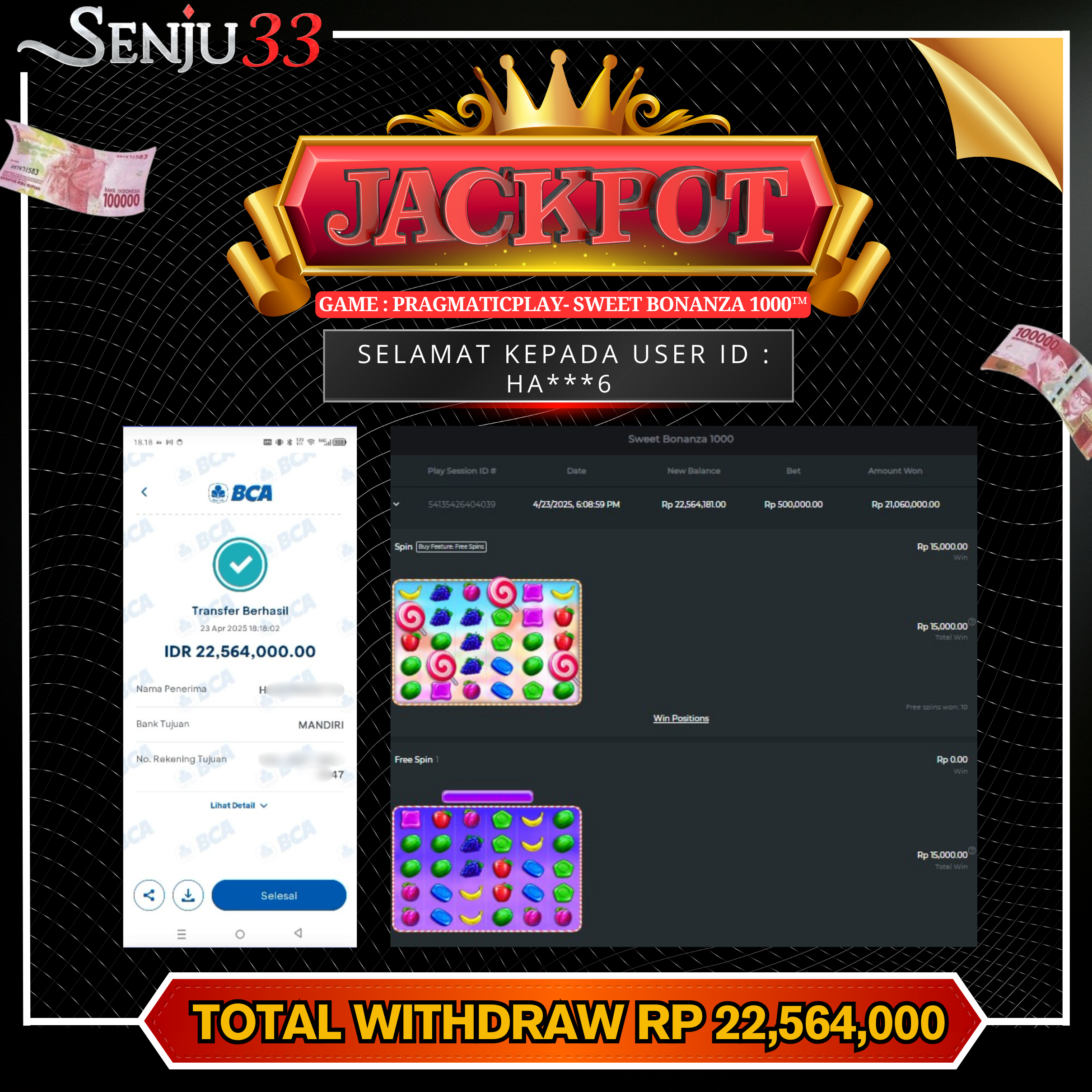 🎰 SENJU33 JACKPOT SLOT Rp. 22.564.000 LUNAS 🎉