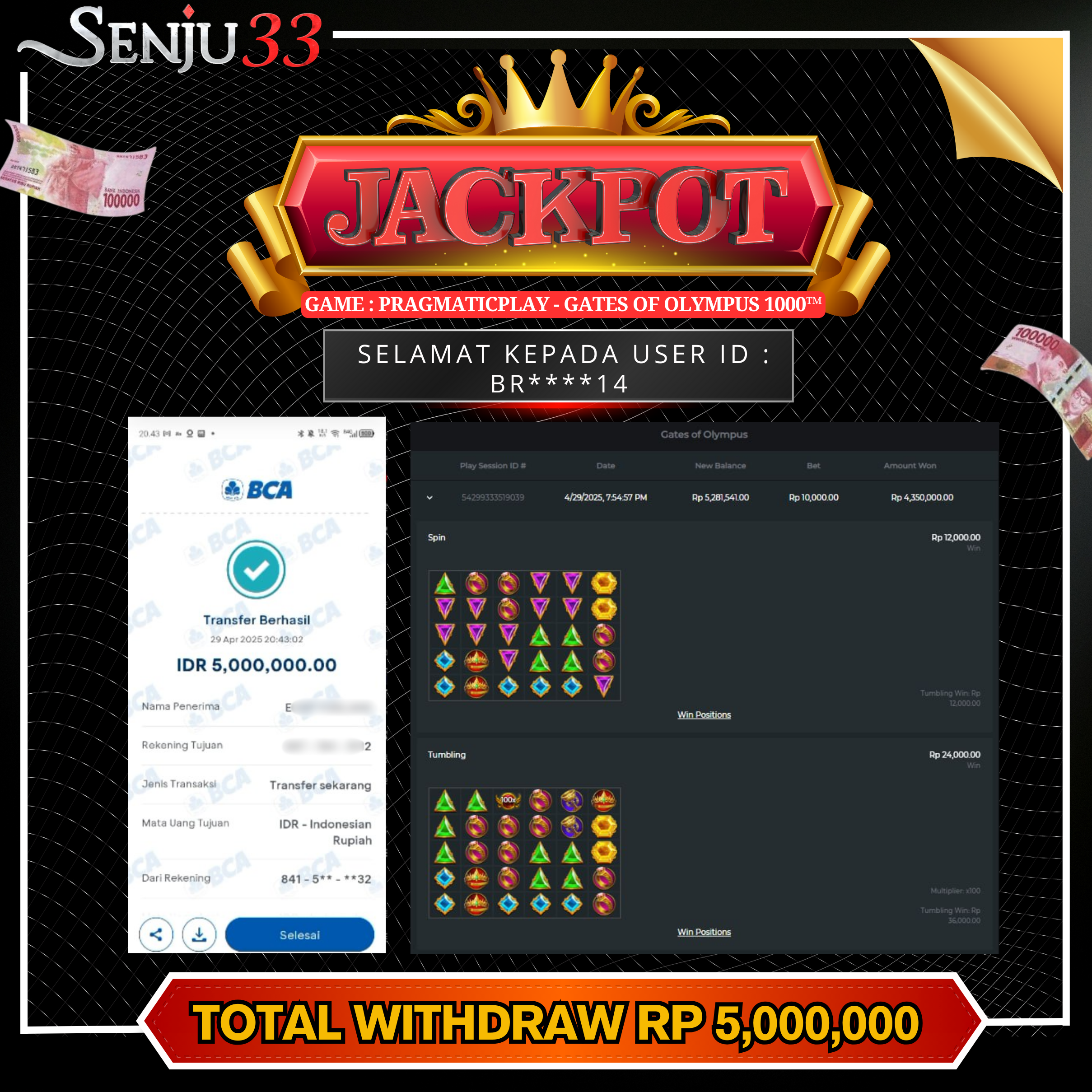 🎰 SENJU33 JACKPOT SLOT Rp. 5.000.000 LUNAS 🎉