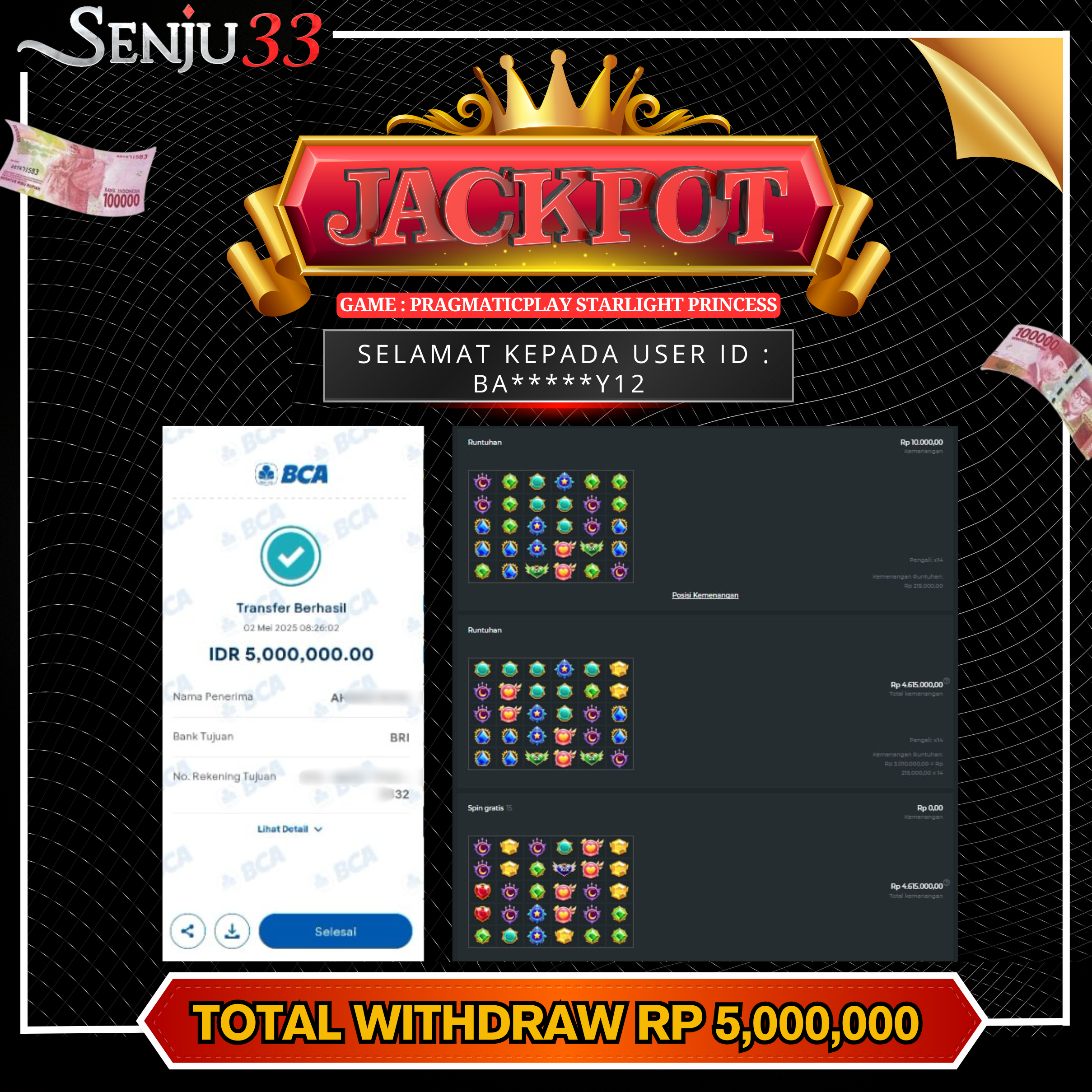 🎰 SENJU33 JACKPOT SLOT Rp. 5.000.000 LUNAS 🎉