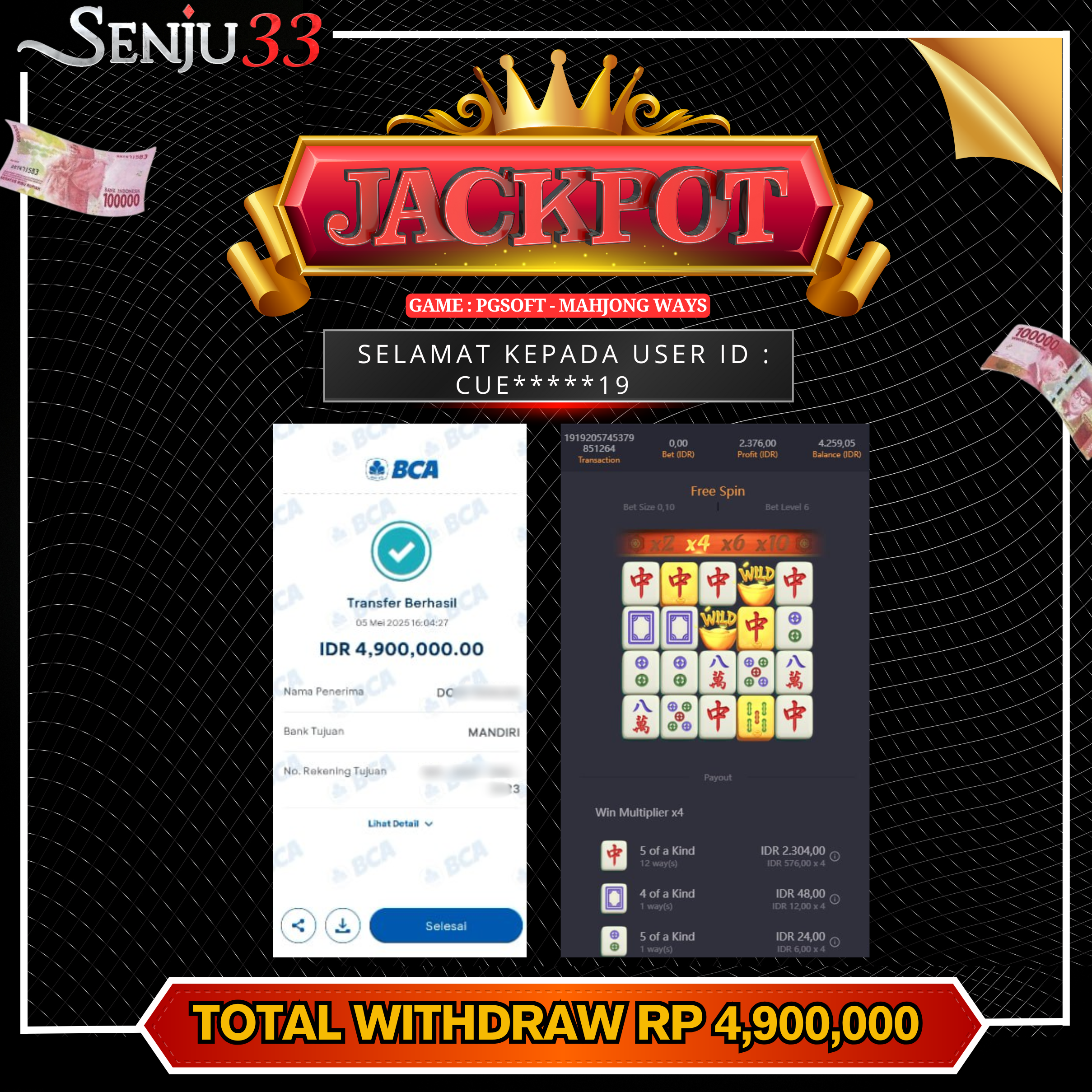 🎰 SENJU33 JACKPOT SLOT Rp. 4.900.000 LUNAS 🎉