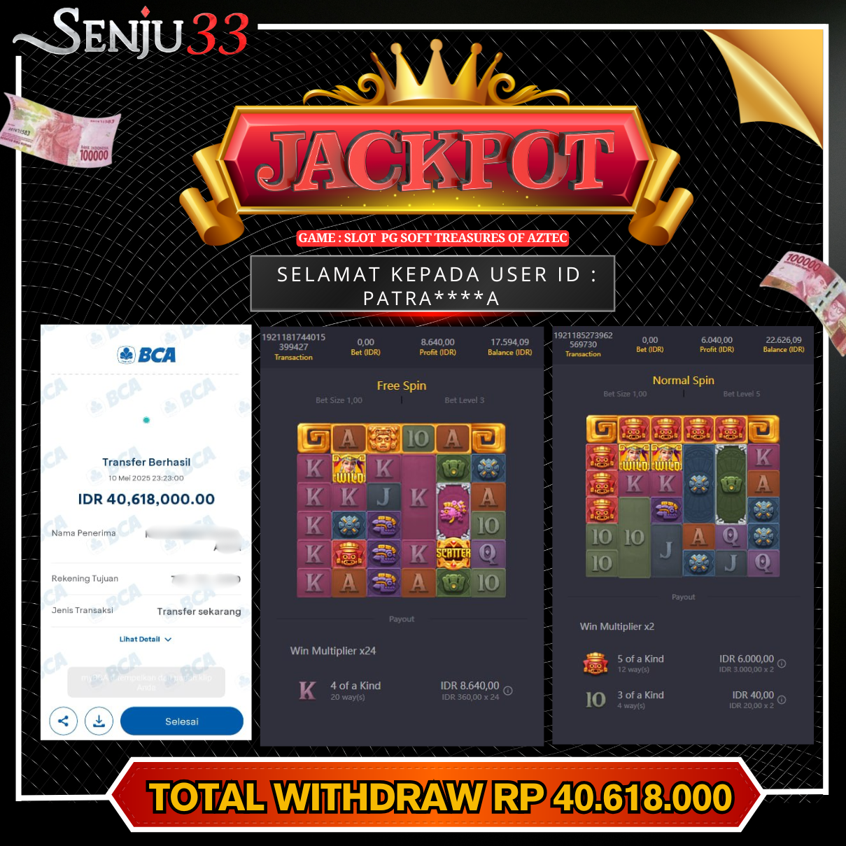 🎰 SENJU33 JACKPOT SLOT Rp. 40.618.000 LUNAS 🎉