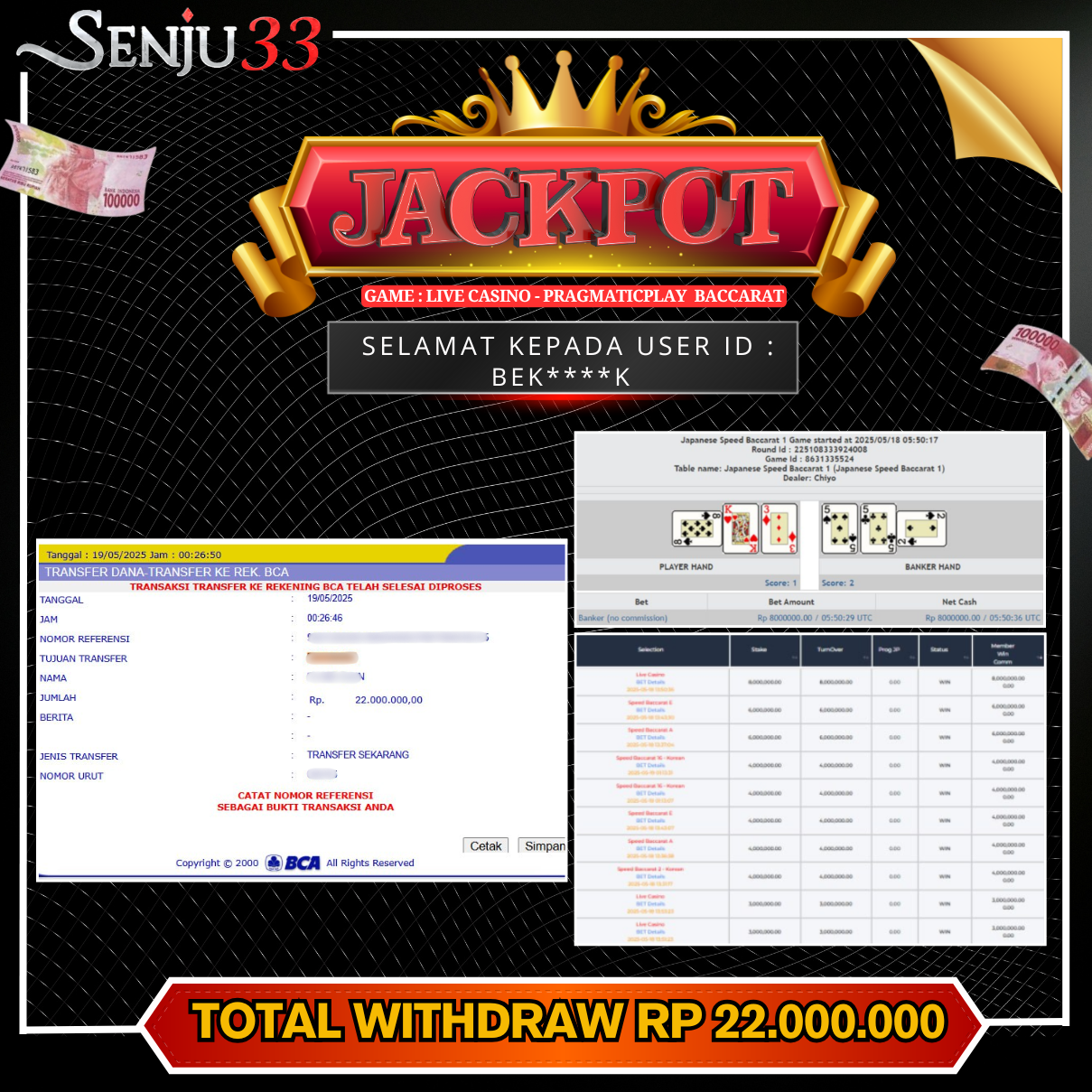 🎰 SENJU33 JACKPOT SLOT Rp. 22.000.000 LUNAS 🎉