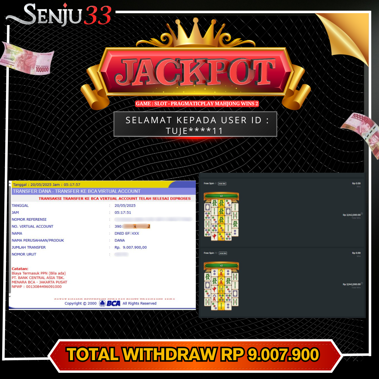🎰 SENJU33 JACKPOT SLOT Rp. 9.007.900 LUNAS 🎉