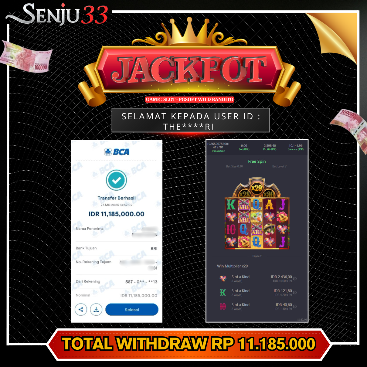 🎰 SENJU33 JACKPOT SLOT Rp. 11.185.000 LUNAS 🎉