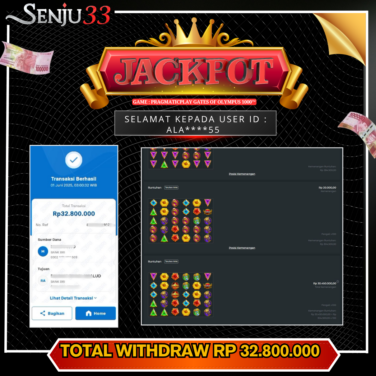 🎰 SENJU33 JACKPOT SLOT Rp. 32.800.000 LUNAS 🎉