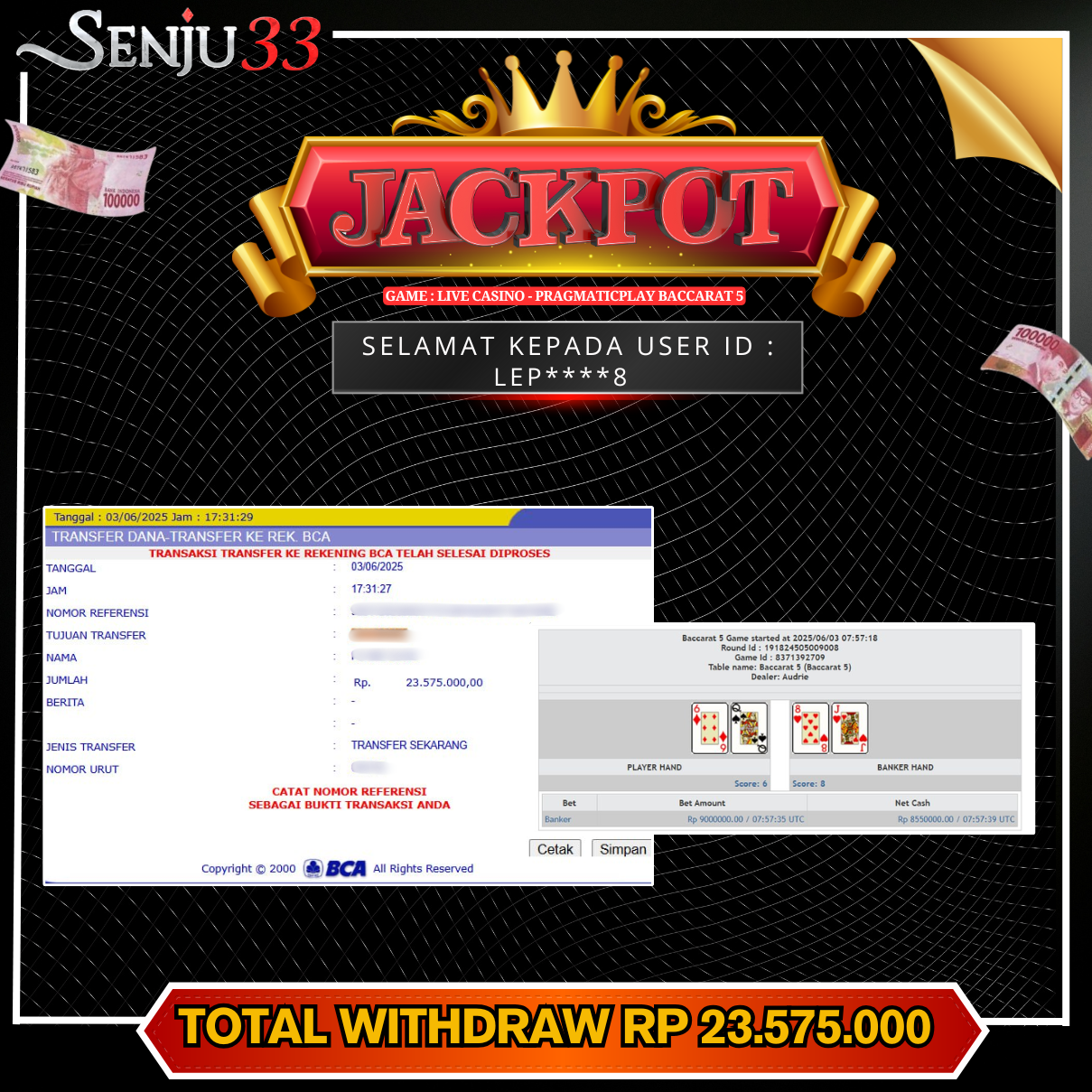 🎰 SENJU33 JACKPOT SLOT Rp. 23.575.000 LUNAS 🎉