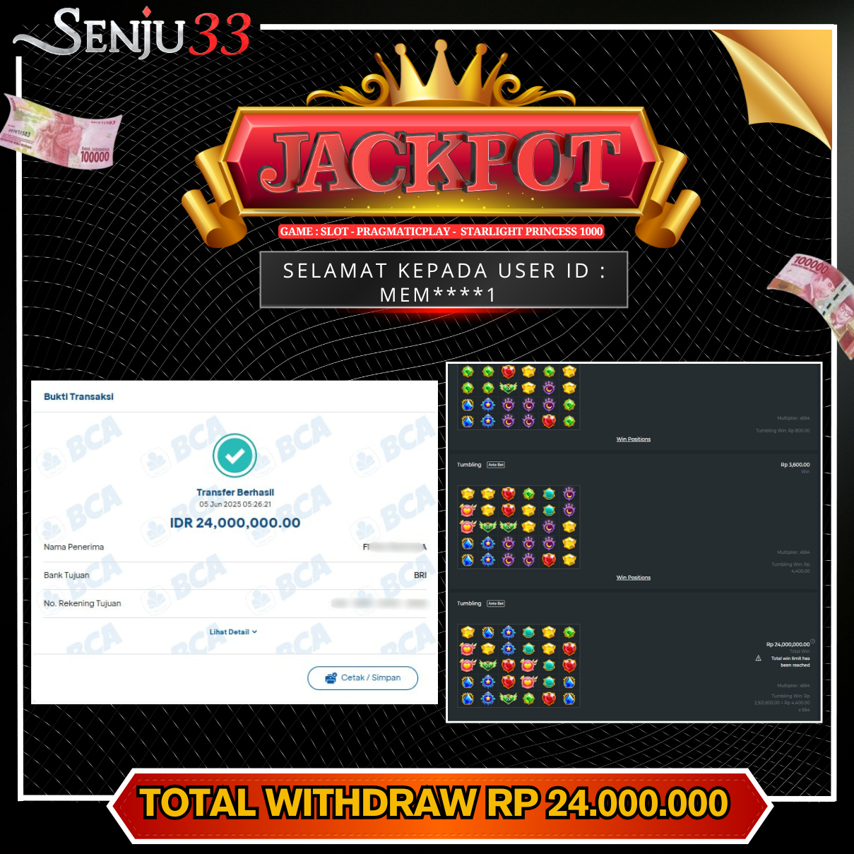 🎰 SENJU33 JACKPOT SLOT Rp. 24.000.000 LUNAS 🎉