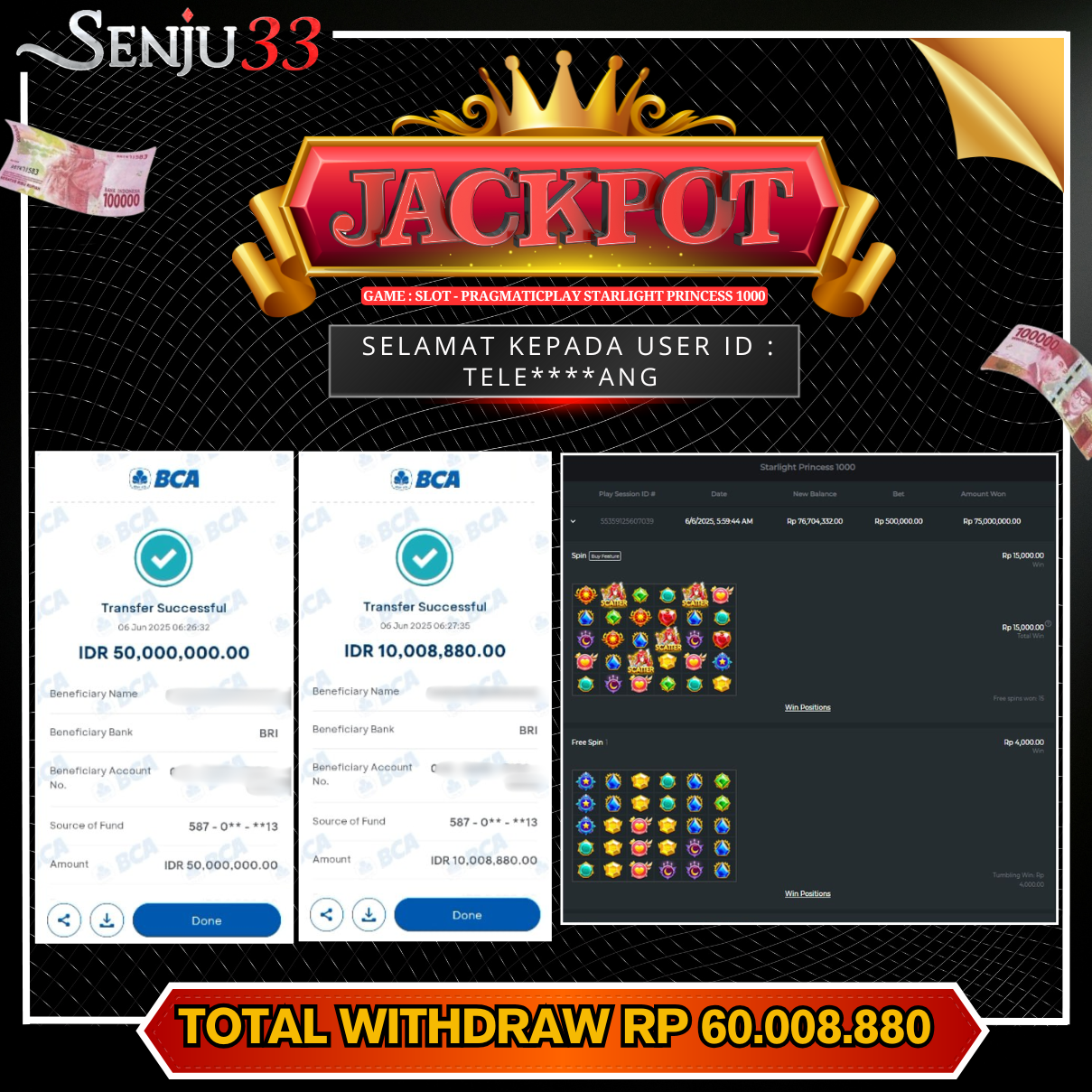 🎰 SENJU33 JACKPOT SLOT Rp. 60.008.880 LUNAS 🎉
