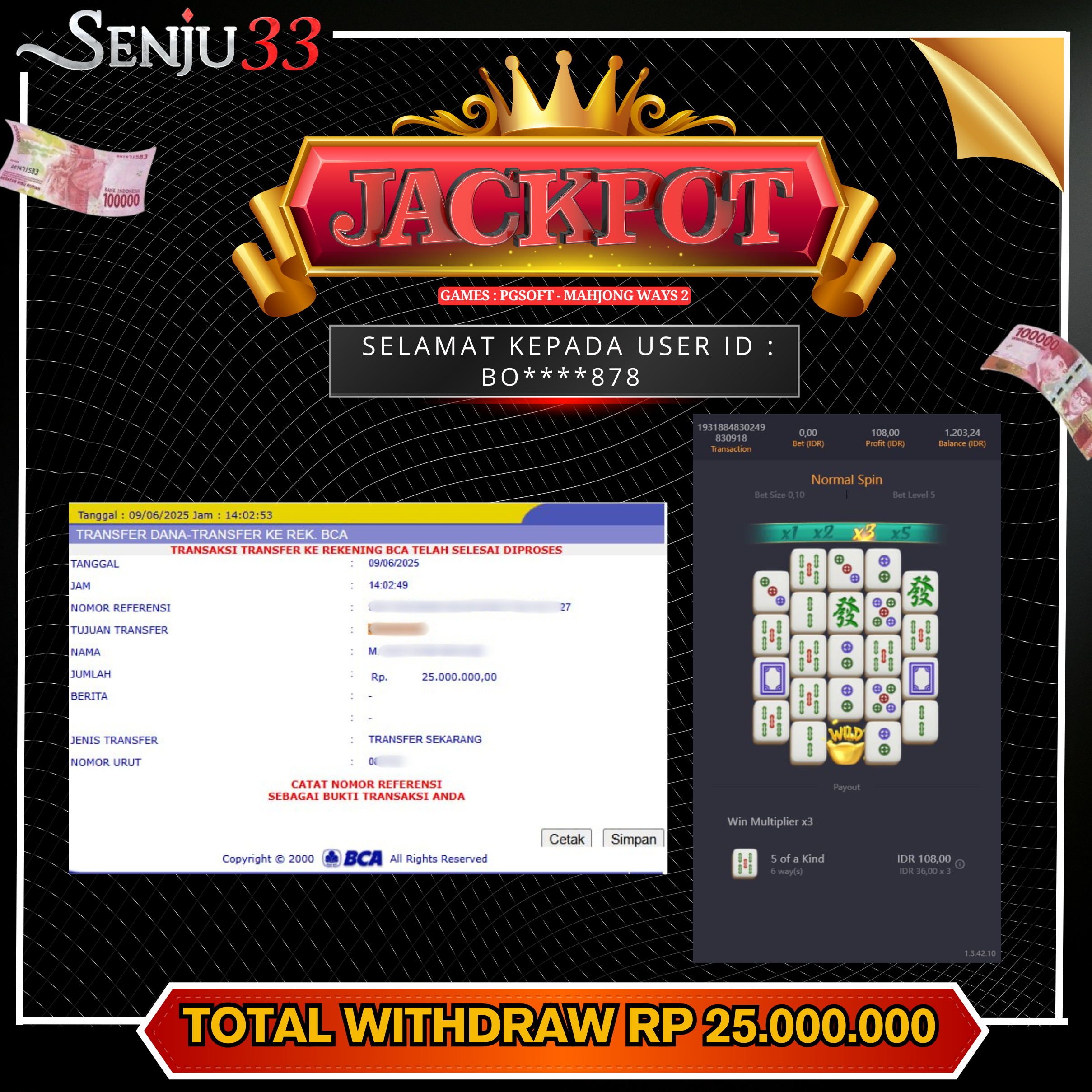 🎰 SENJU33 JACKPOT SLOT Rp. 25.000.000 LUNAS 🎉