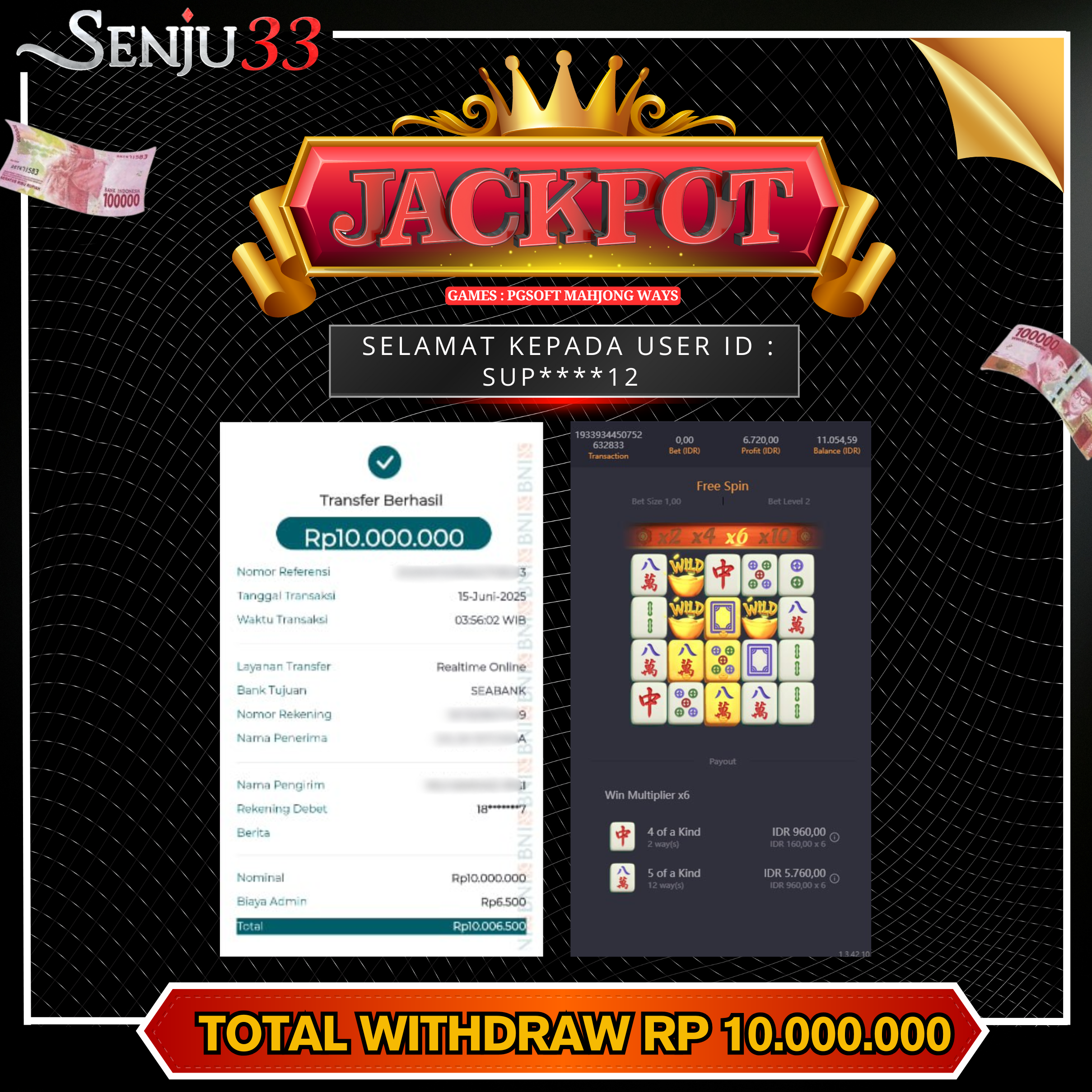 🎰 SENJU33 JACKPOT SLOT Rp. 10.000.000 LUNAS 🎉