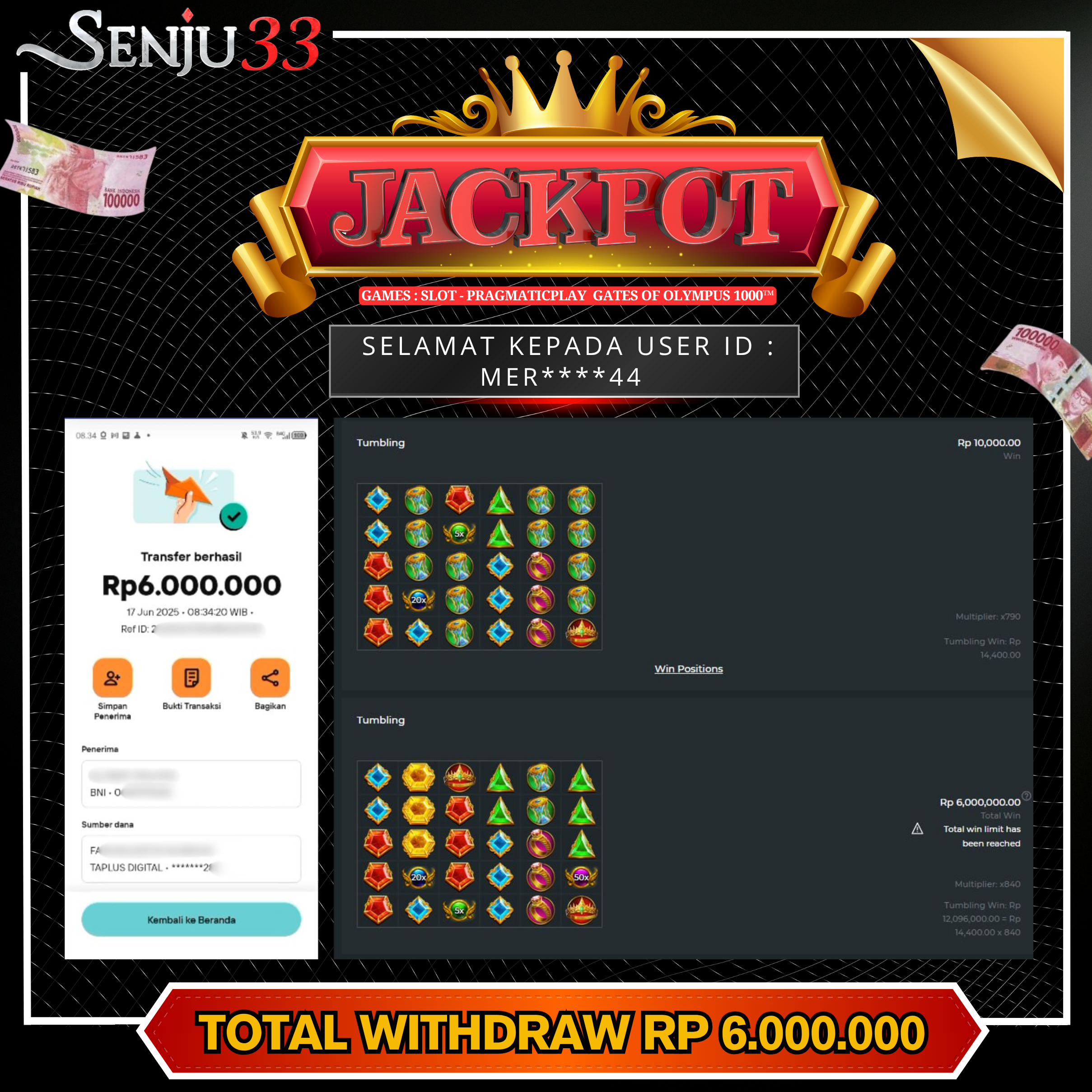 🎰 SENJU33 JACKPOT SLOT Rp. 6.000.000 LUNAS 🎉