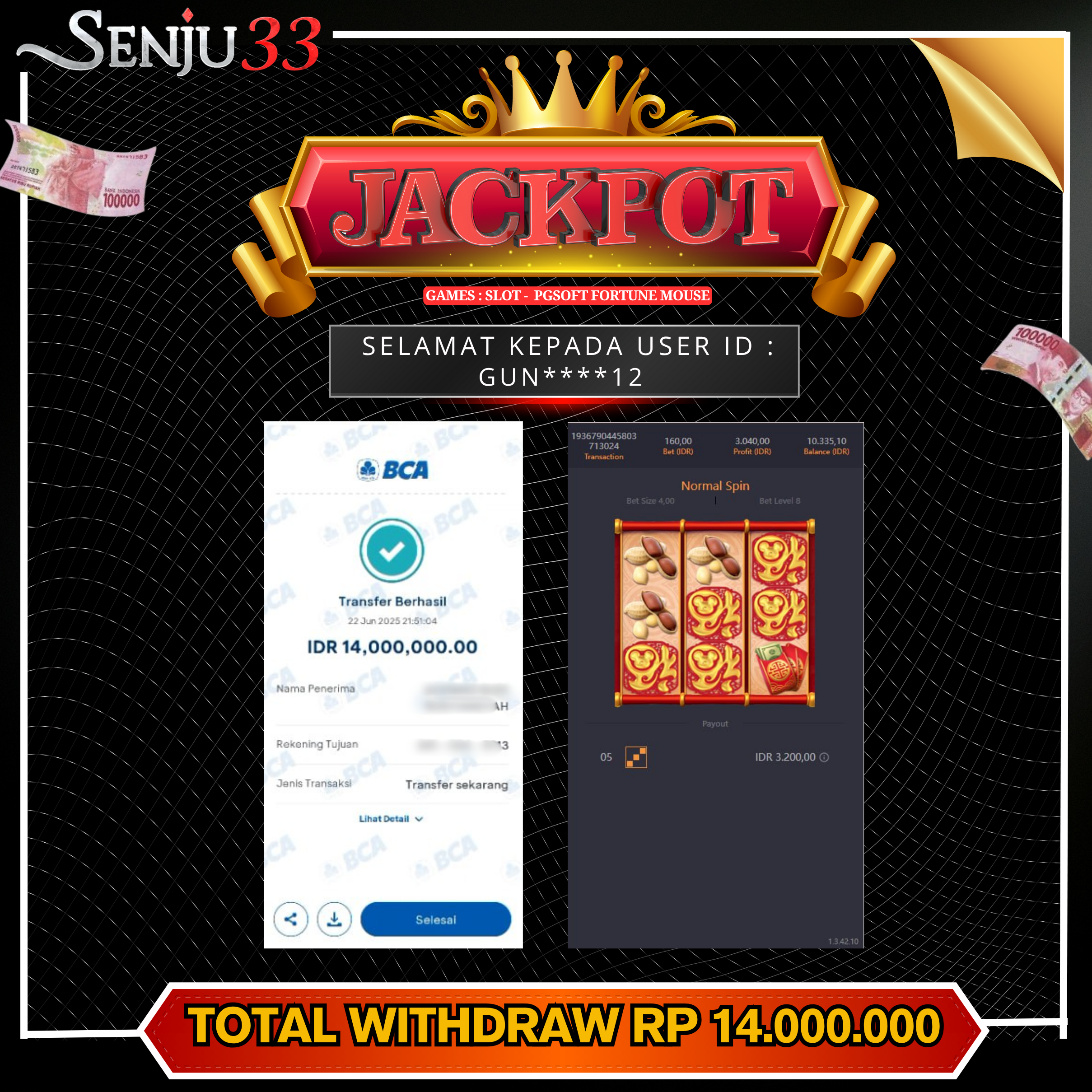 🎰 SENJU33 JACKPOT SLOT Rp. 14.000.000 LUNAS 🎉