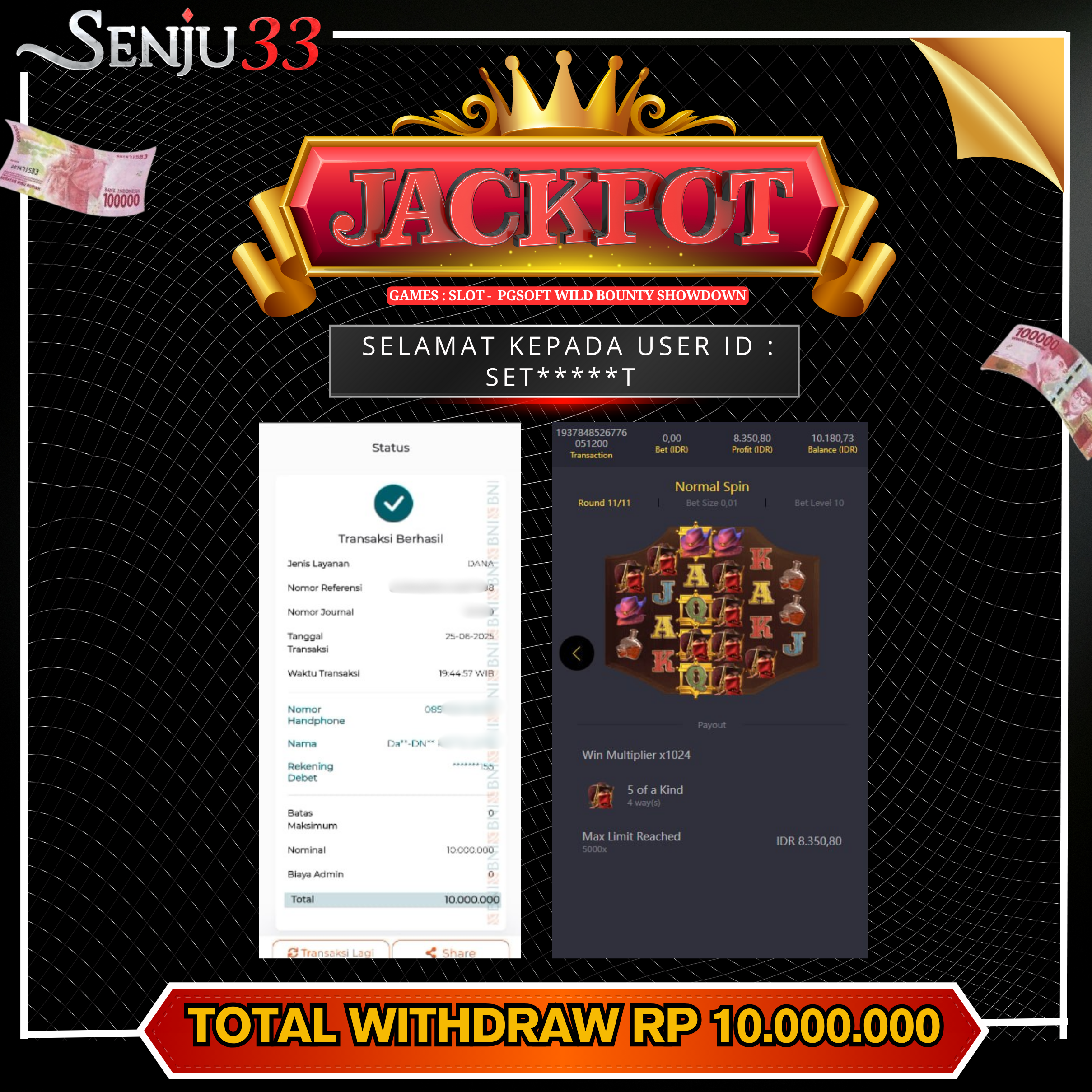 🎰 SENJU33 JACKPOT SLOT Rp. 10.000.000 LUNAS 🎉