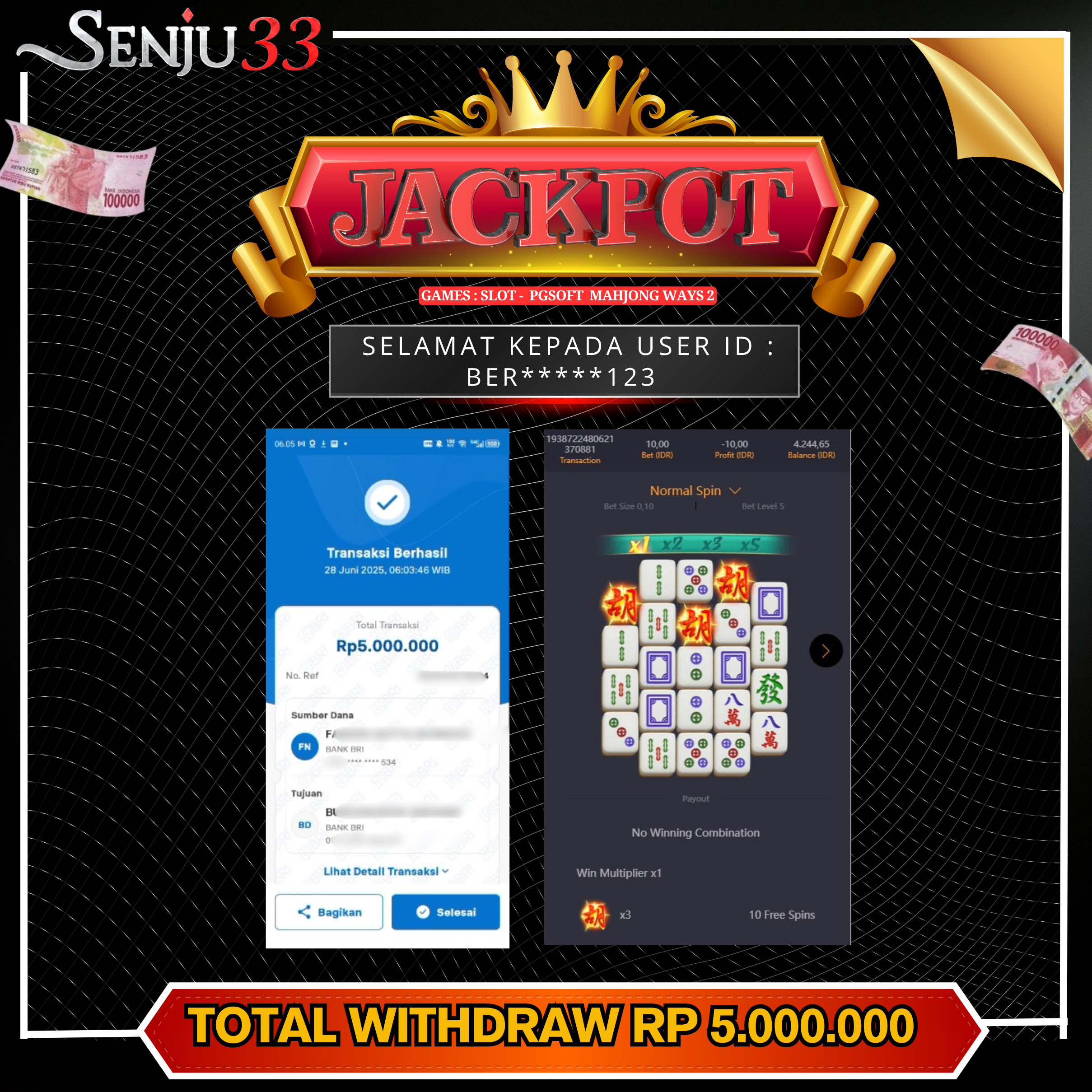 🎰 SENJU33 JACKPOT SLOT Rp. 5.000.000 LUNAS 🎉