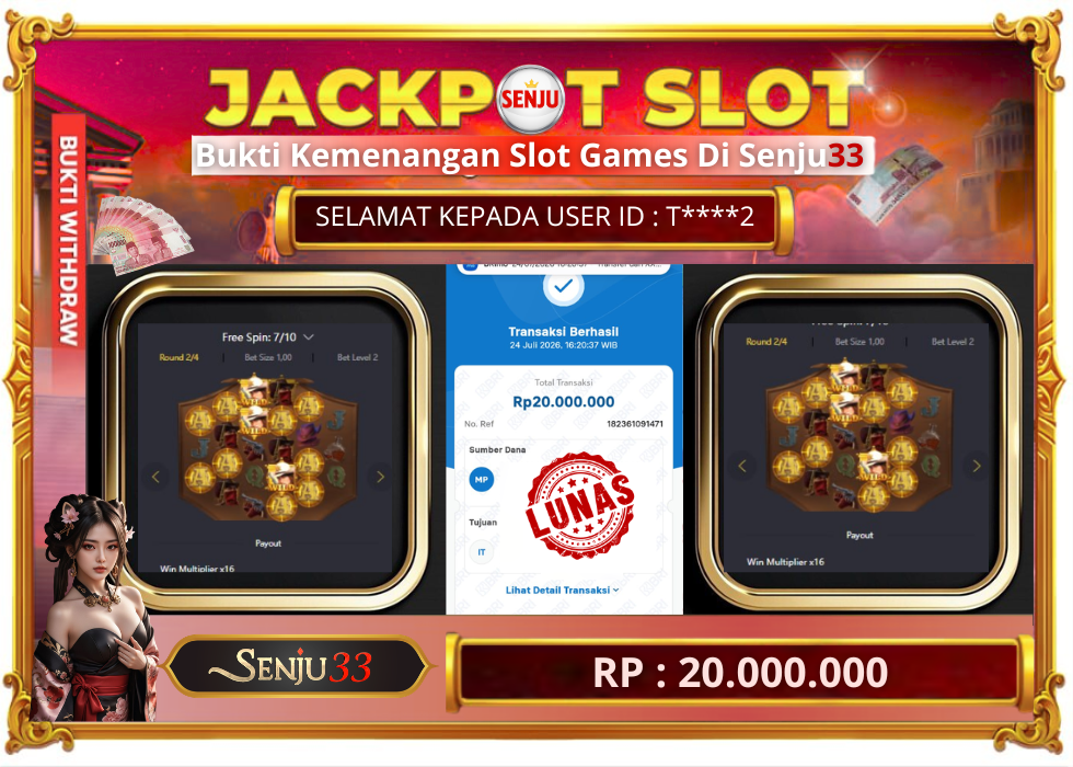 🎰 SENJU33 JACKPOT SLOT Rp. 20.000.000 LUNAS 🎉