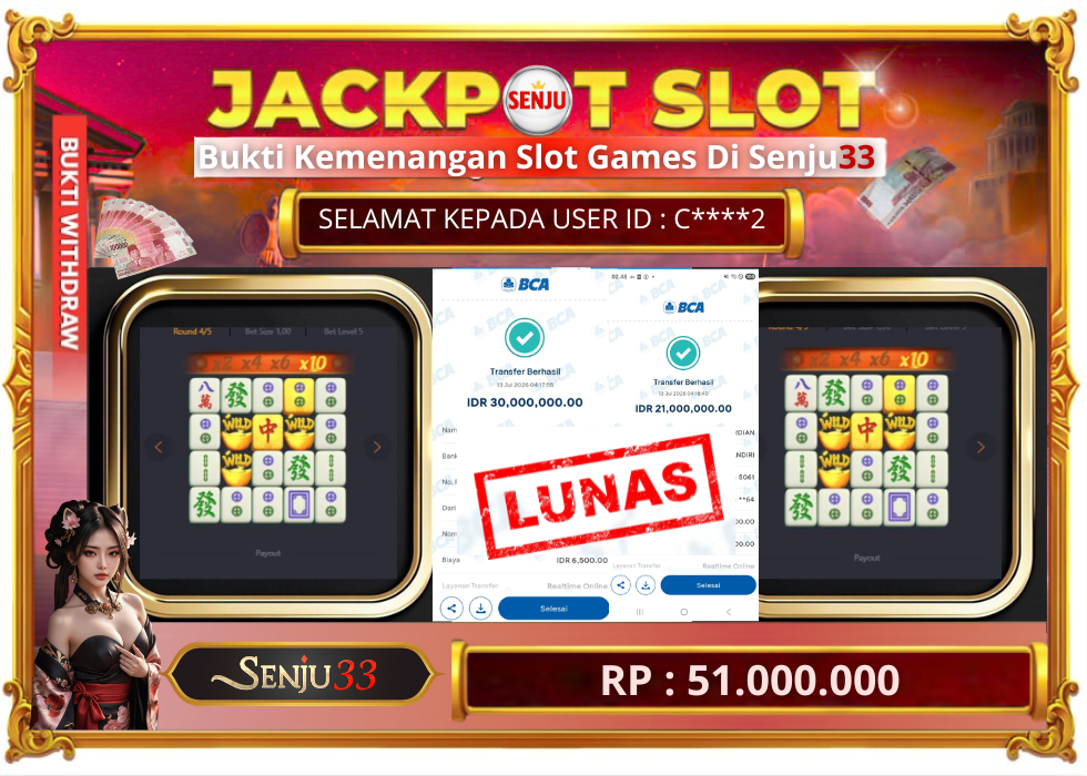 🎰 SENJU33 JACKPOT SLOT Rp. 51.000.000 LUNAS 🎉
