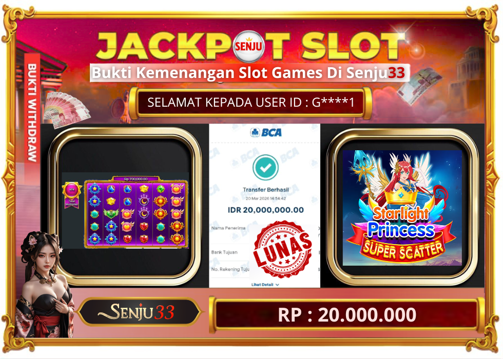 🎰 SENJU33 JACKPOT SLOT Rp. 20.000.000 LUNAS 🎉