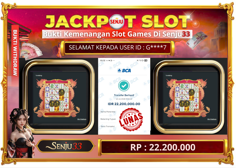 🎰 SENJU33 JACKPOT SLOT Rp. 22.200.000 LUNAS 🎉