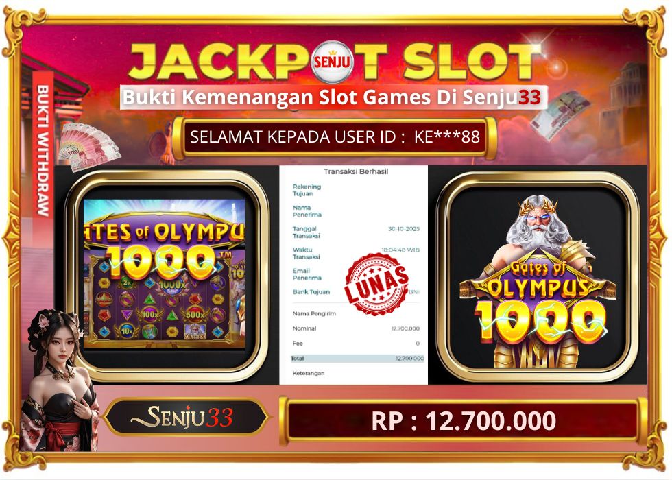 🎰 SENJU33 JACKPOT SLOT Rp. 12.700.000 LUNAS 🎉