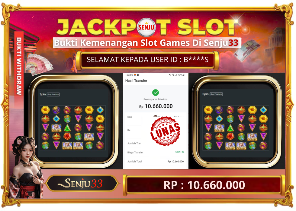 🎰 SENJU33 JACKPOT SLOT Rp. 10.660.000 LUNAS 🎉
