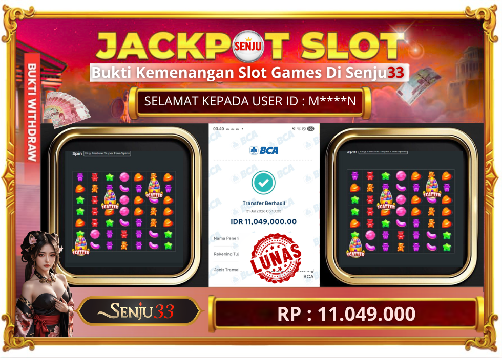 🎰 SENJU33 JACKPOT SLOT Rp. 14.049.000 LUNAS 🎉