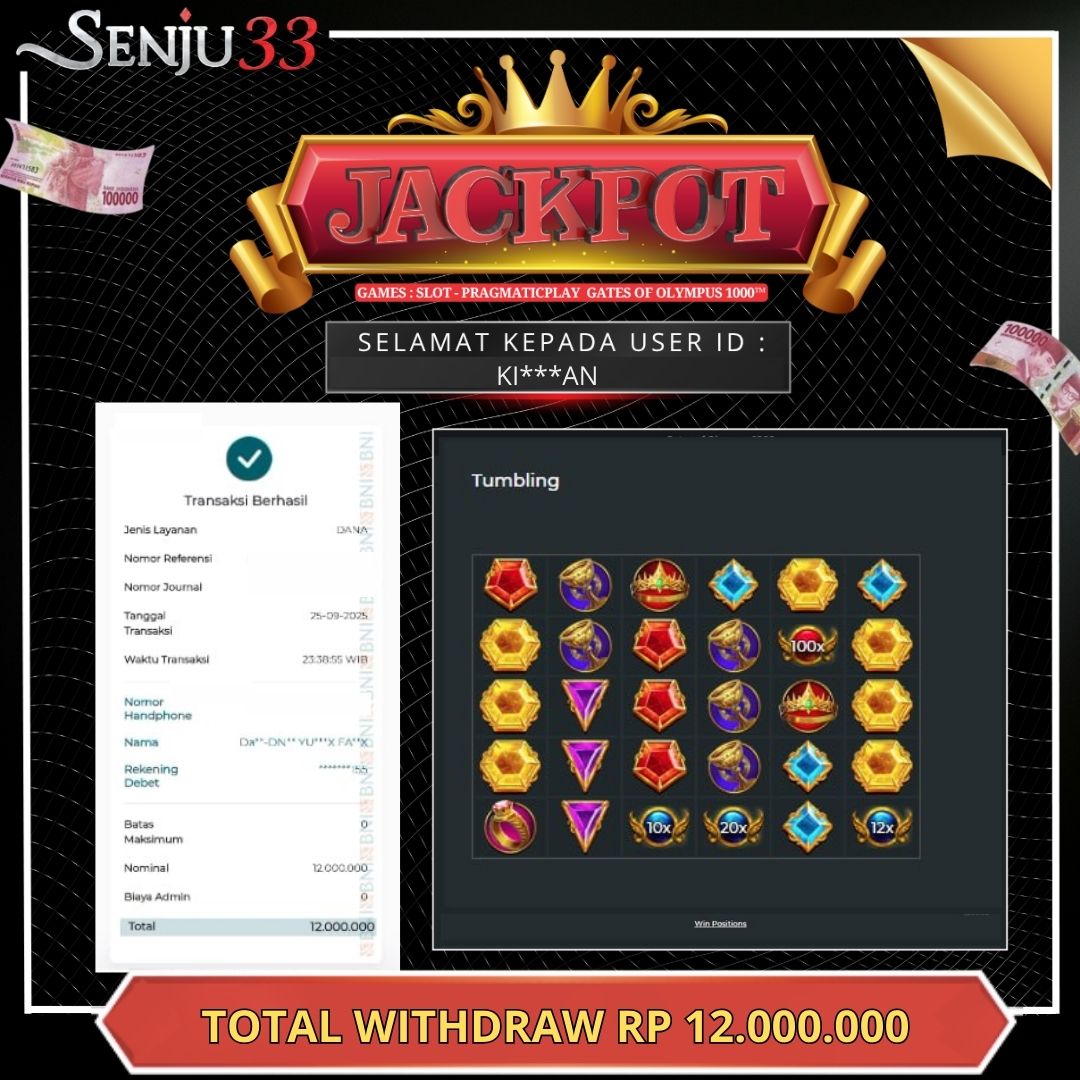 🎰 SENJU33 JACKPOT SLOT Rp. 12.000.000 LUNAS 🎉