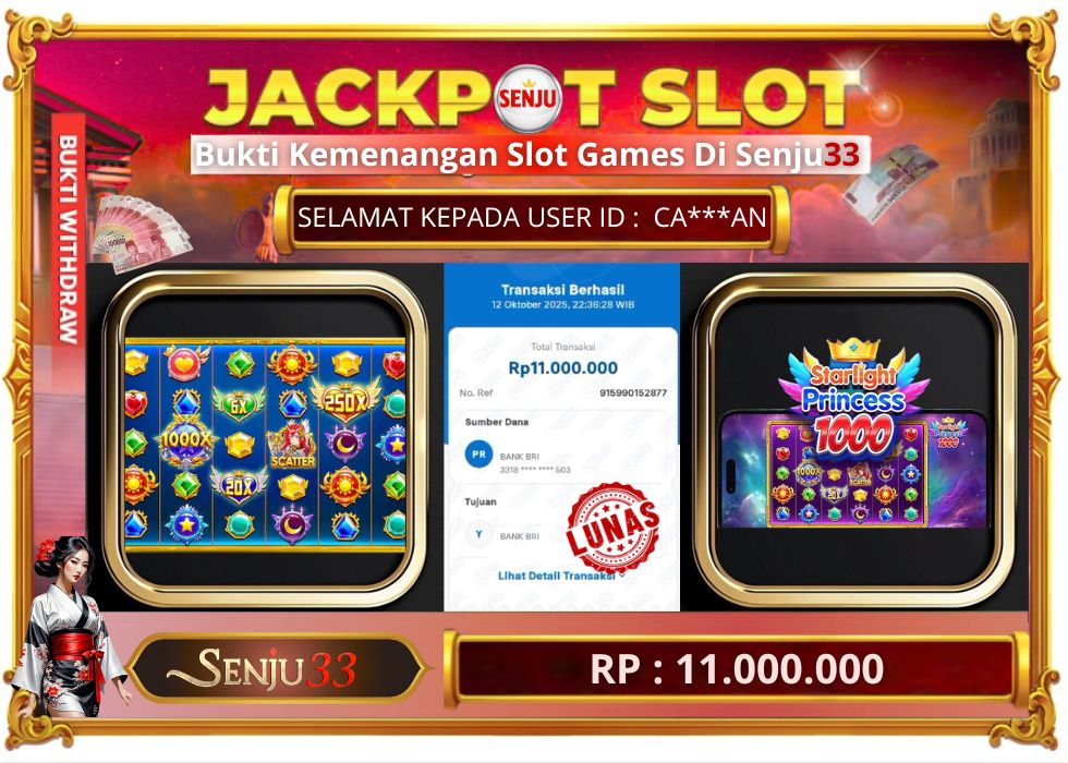🎰 SENJU33 JACKPOT SLOT Rp. 11.000.000 LUNAS 🎉