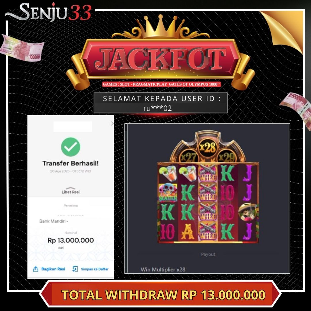 🎰 SENJU33 JACKPOT SLOT Rp. 13.000.000 LUNAS 🎉